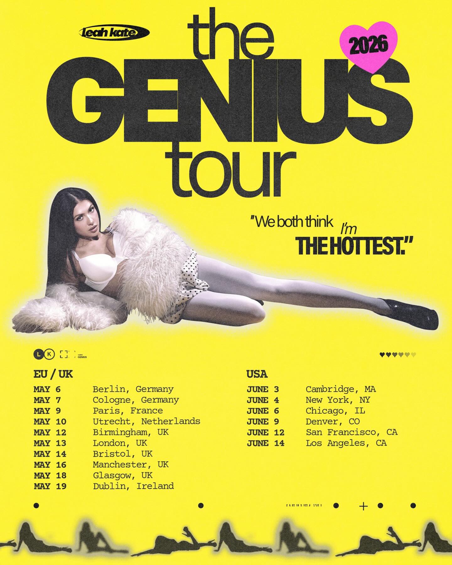 Leah Kate The Genius Tour Poster 2026